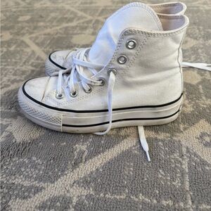 Kids White High-Top Sneakers